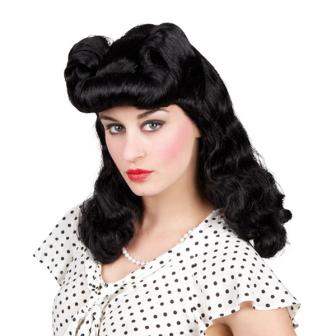 Perruque noire "Rockabilly"