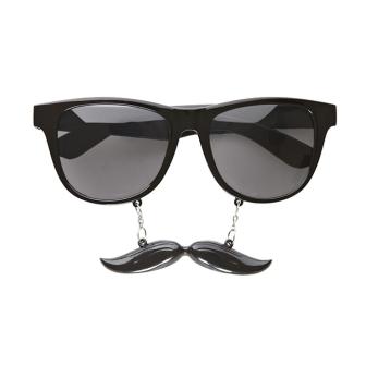 Lunettes de soleil noires avec moustache