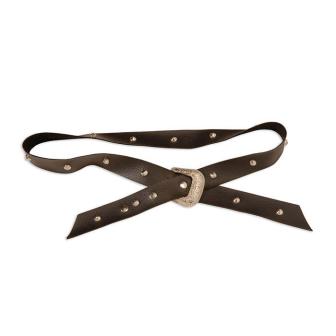 Ceinture noire avec broche argentée