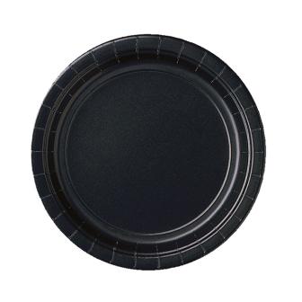 8 assiettes en carton unies 22,8 cm - noir