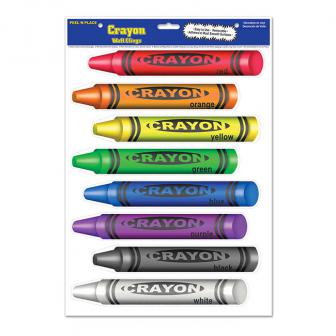 Décos murales autocollantes "Crayons de couleur" 8 pcs