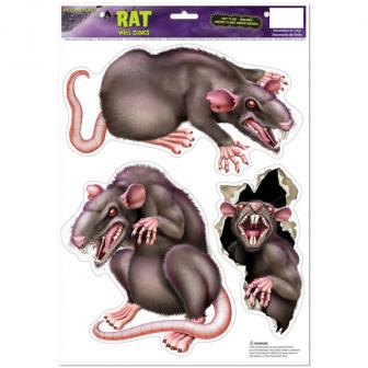 Déco murale adhésive "Rats" 3 pièces
