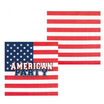 12 serviettes "American Party" 