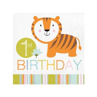 16 serviettes "Baby Wild Jungle Party" 1st Birthday 