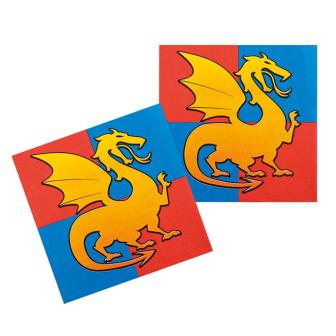 12 Serviettes "Coeur de dragon" 