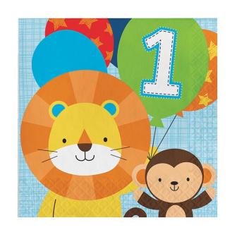 16 Serviettes "Jungle Boys 1. Anniversaire" 