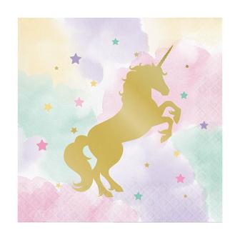 16 serviettes "Licorne scintillante" 