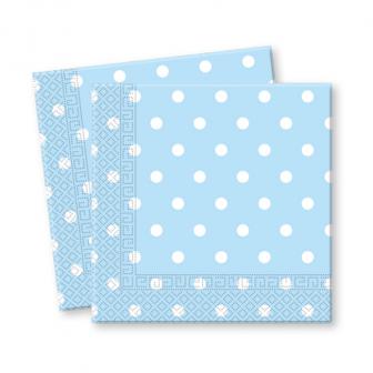 20 serviettes "Happy Day"  - bleu clair