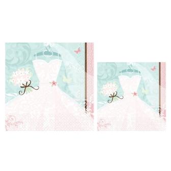 36 serviettes "Robe de mariée"