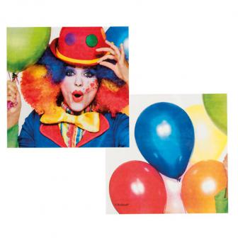 12 serviettes "Clown coloré" 