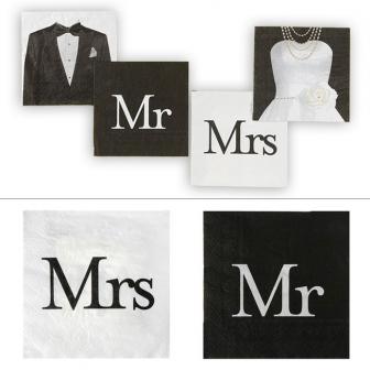 20 serviettes "Mr & Mrs"