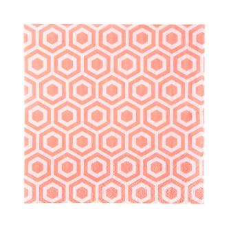20 serviettes "Motifs abeille" - corail