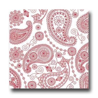 20 serviettes "Motif Paisley" - rouge