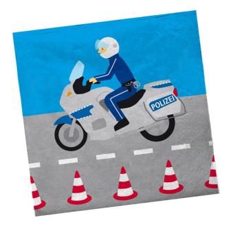 20 serviettes en papier "Moto de police"