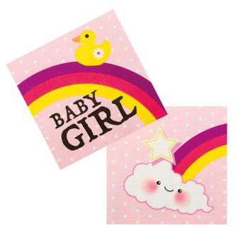 12 Serviettes "Alarme tétine " rose