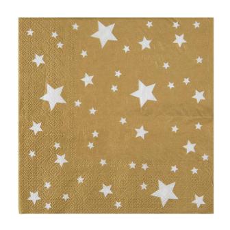 10 serviettes "Étoiles magiques" doré