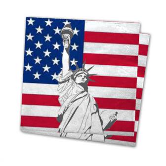 20 serviettes en papier "USA"