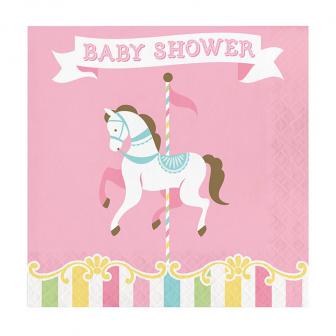 16 Serviettes "Manège enchanté" Baby Shower 