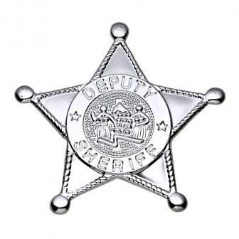 Étoile de shériff argentée 8 cm