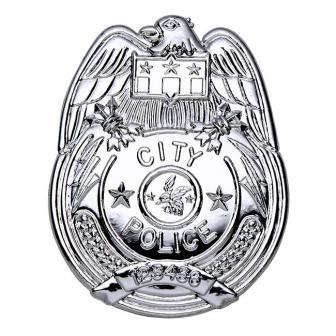 Insigne "City Police" argentée 8 cm