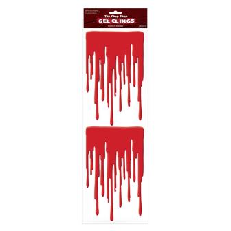 2 décos de fenêtre statiques "Gel rouge sang" 