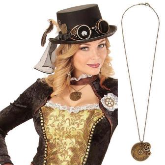 Collier Steampunk "Roue du Temps" 