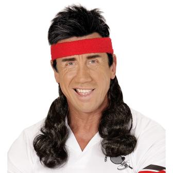 Bandana avec cheveux bouclés - noir
