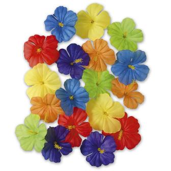 Déco confettis "Fleurs d'hibiscus" 18 pcs