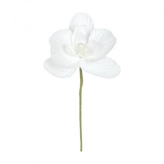 6 fleurs de déco "Petite orchidée" - blanc