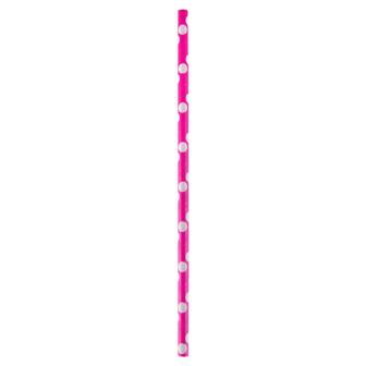 20 pailles à pois - rose vif