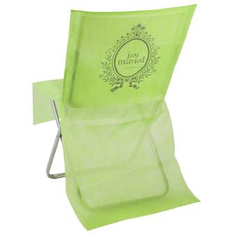 10 housses de chaise "Just Married" - vert