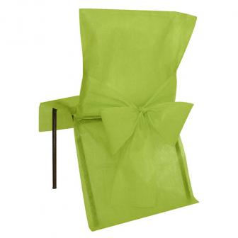 10 housses de chaise avec noeud en intissé - vert