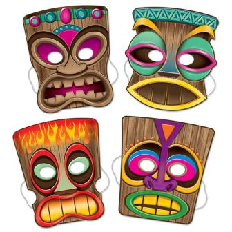 Masques Tiki 4 pcs