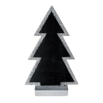 Marque place "Sapin" avec présentoir 15 cm - argenté