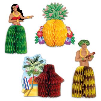 Déco de table "Hula Party" 14 cm 4 pcs