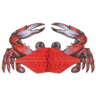 Déco de table "Crabe en papier crépon" 28 cm
