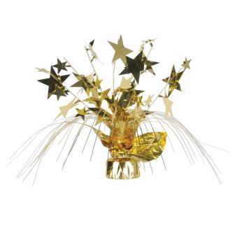 Déco de table fontaine "Explosion d'étoiles" 28 cm - doré métallisé