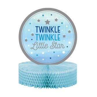 Déco de table en papier alvéolé "Little Star" 29,5 cm bleu