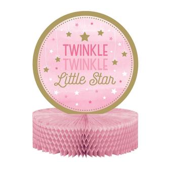 Déco de table en papier alvéolé "Little Star" 29,5 cm rose