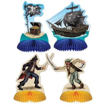 Déco de table "Vie de pirate" 14 cm 4 pcs