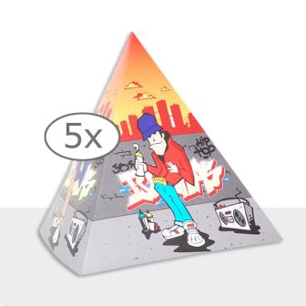 Déco de table pyramide "Hip Hop & Graffiti" 13,5 cm 5 pcs