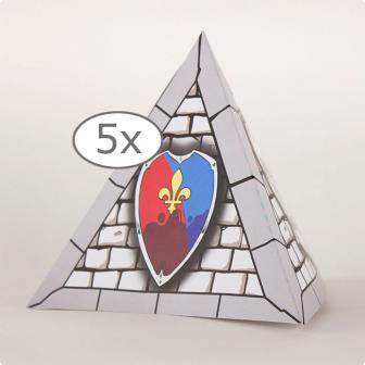 Déco de table pyramide "Chevalier" 13,5 cm 5 pcs