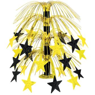 Déco de table fontaine "Pluie d'étoiles" 46 cm - doré-noir