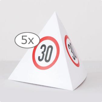 Décoration de table Panneau-pyramide 30 Ans 14 cm 5pcs