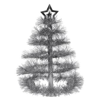 Déco de table "Sapin de Noël scintillant" 41 cm - argent