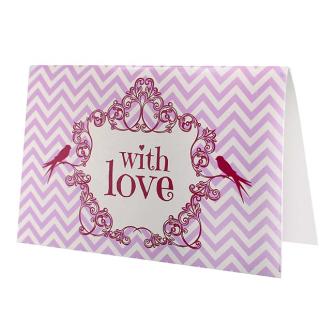 6 cartons de table "With love" - rose