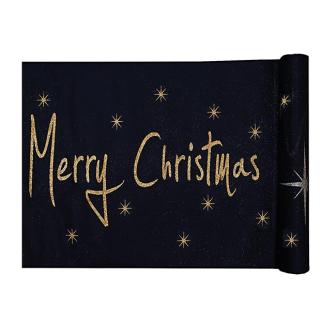 Chemin de table "Merry Christmas" 5 m - noir