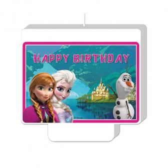 Bougie "La reine des neiges - Disney" Happy Birthday 7 x 9 cm