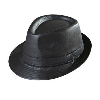 Chapeau Trilby en faux cuir