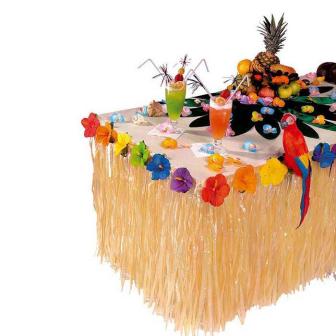 Déco de table tropicale avec fleurs 275 cm difficilement inflammable